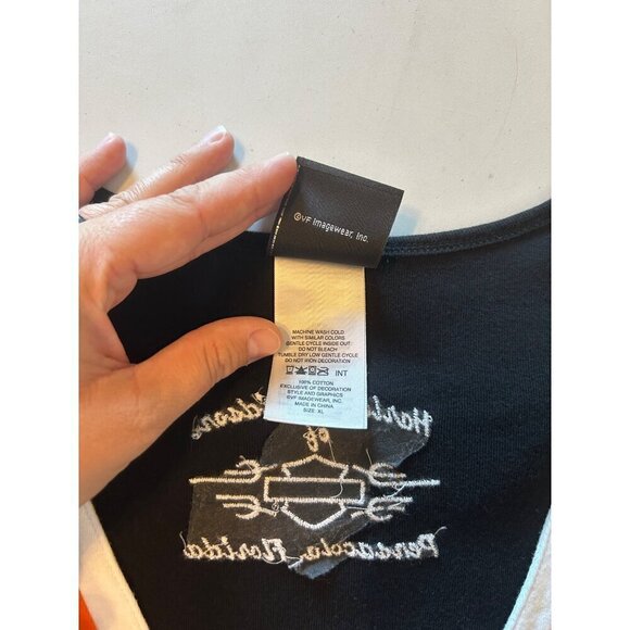 Harley Davidson Y2K Babydoll V-Neck Embroidered Top Size XL - Picture 7 of 11